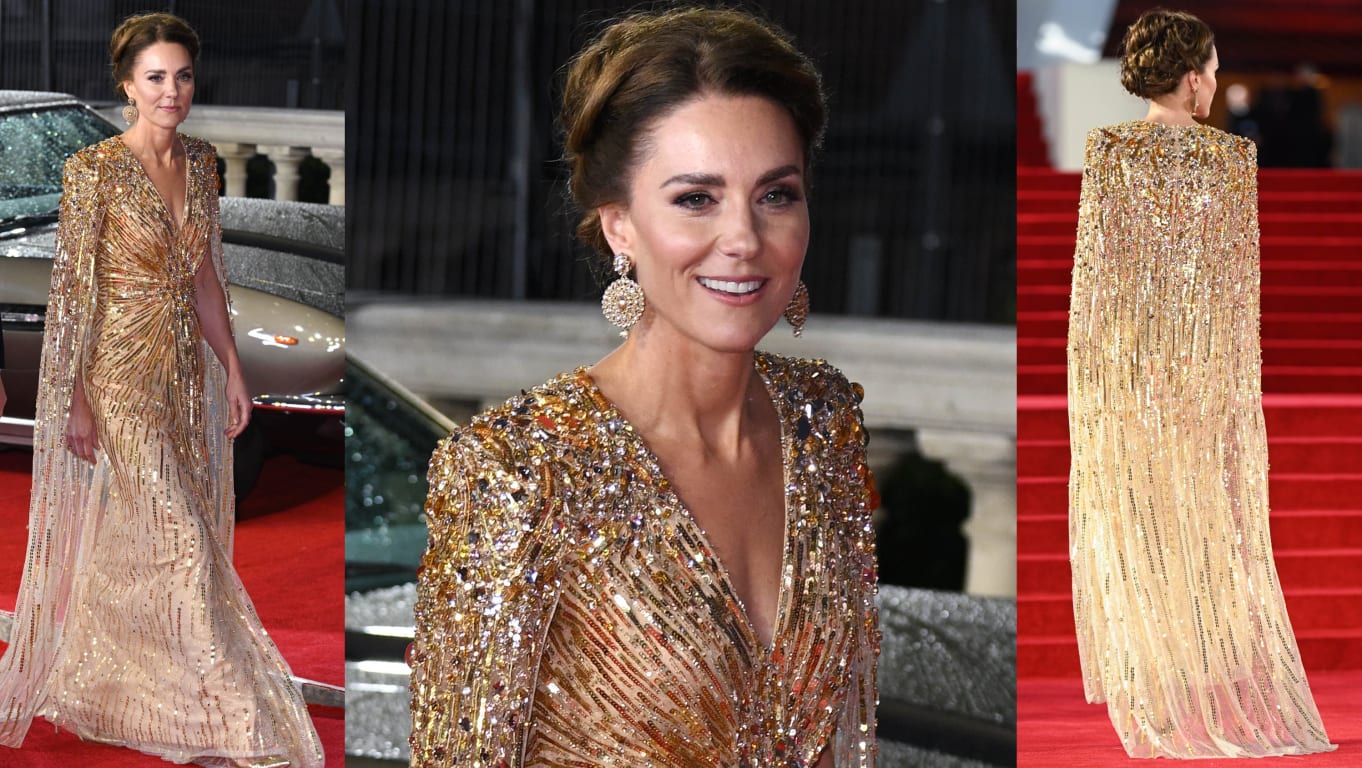 Kate Middleton Goes Super Glam at James Bond 'No Time to Die' Premiere