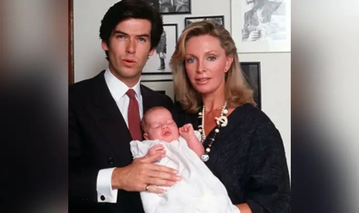 Cassandra Harris with Pierce Brosnan Familly Picture