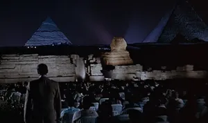 Enlightning: Bond visits the light show at Giza