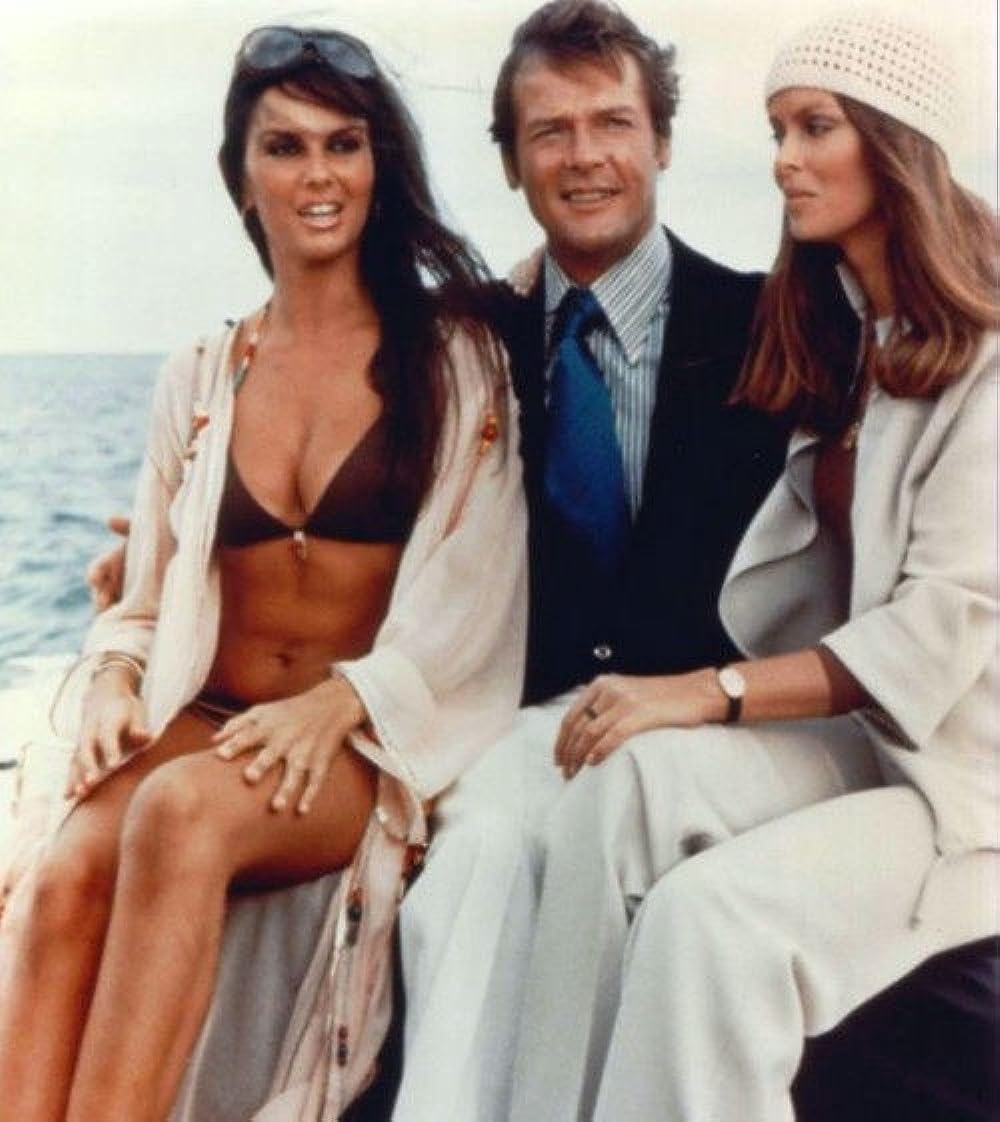 Caroline Munro,Roger Moore and Barbara Bach in "The Spy Who Loved Me."
