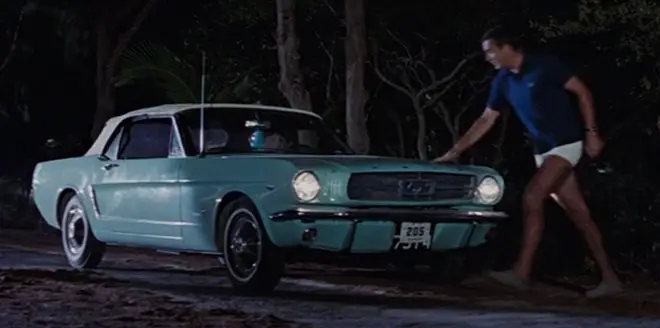 The blue Ford Mustang convertible in Thunderball