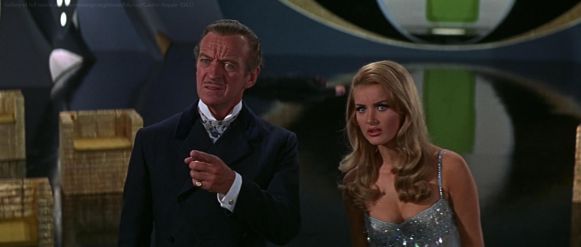 Barbara Bouchet and David Niven in "Casino Royale" (1966)